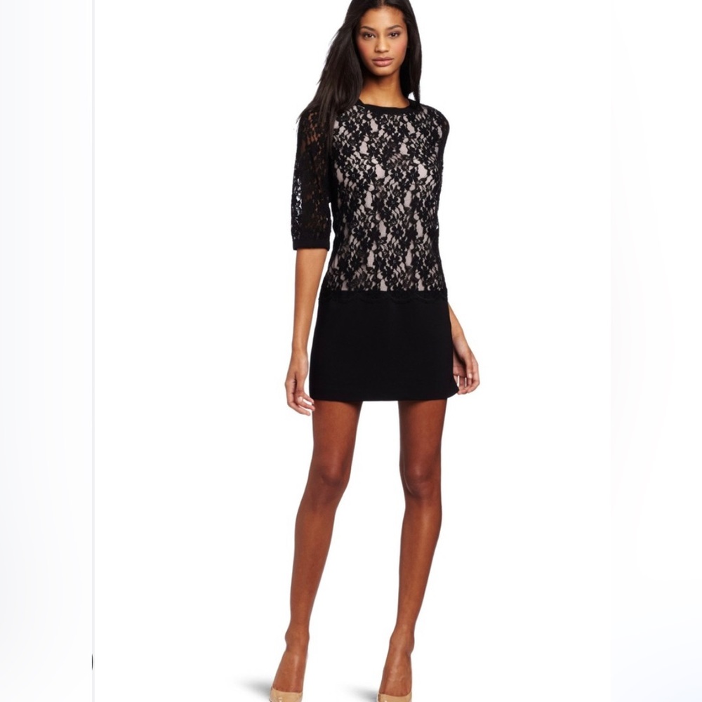 Ted Baker Little Blac Dress With Lacing abd 3/4 sleeves